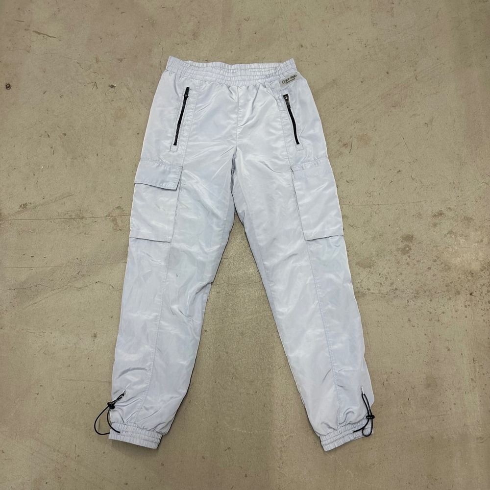 Calvin Klein Performance Womens Light Blue Cargo Jogger Pants Bungee Hem Size XS
